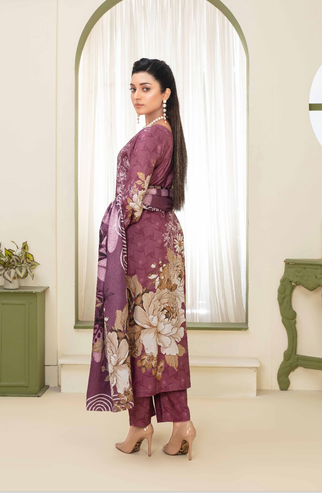 ASHYANA ‘Vol 21’ | Embroidered Handwork Linen 3pc Readymade  | ARD02