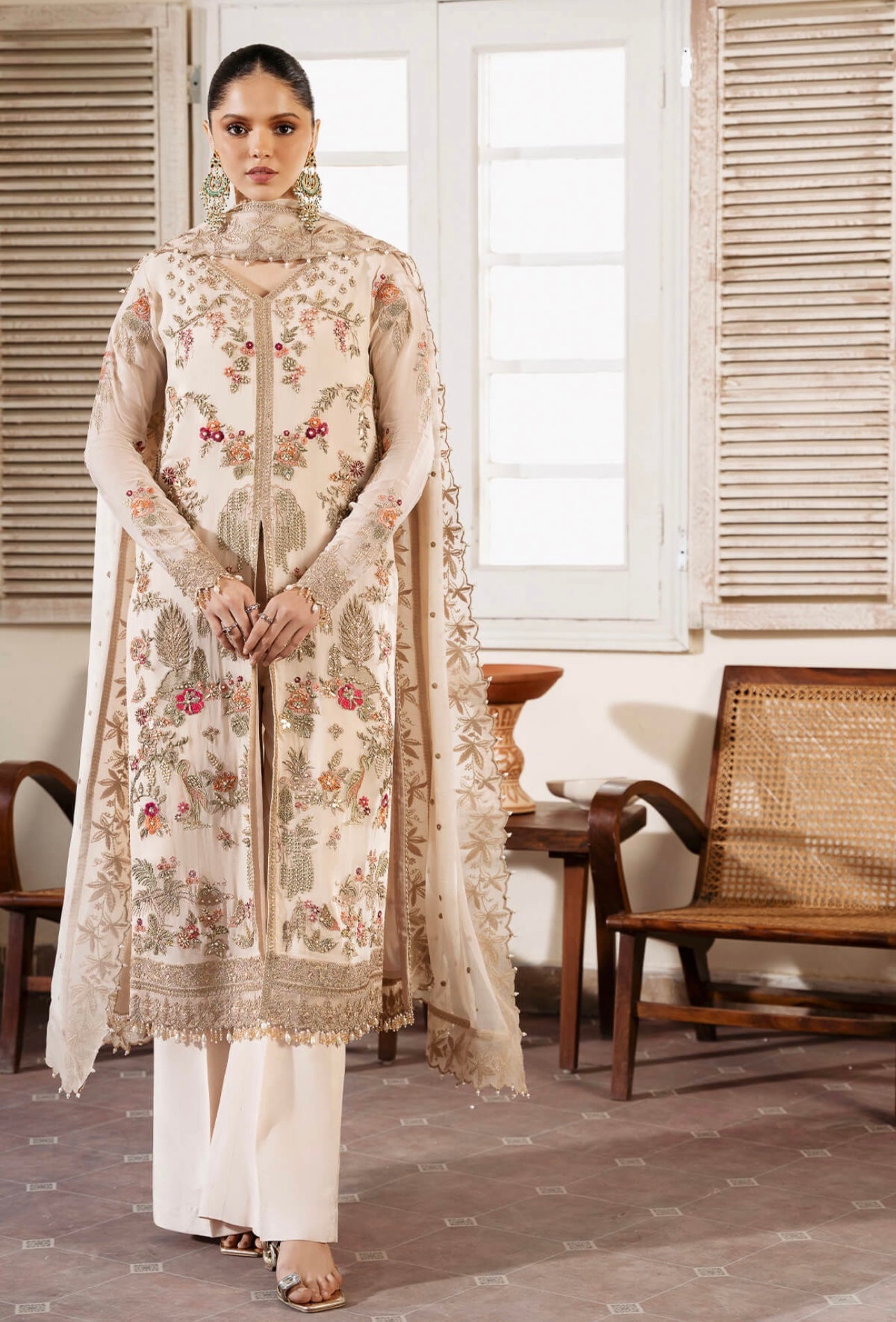 IMROZIA|SERENE PREMIUM ‘Muse’ | Embroidered Chiffon Readymade | S-1081