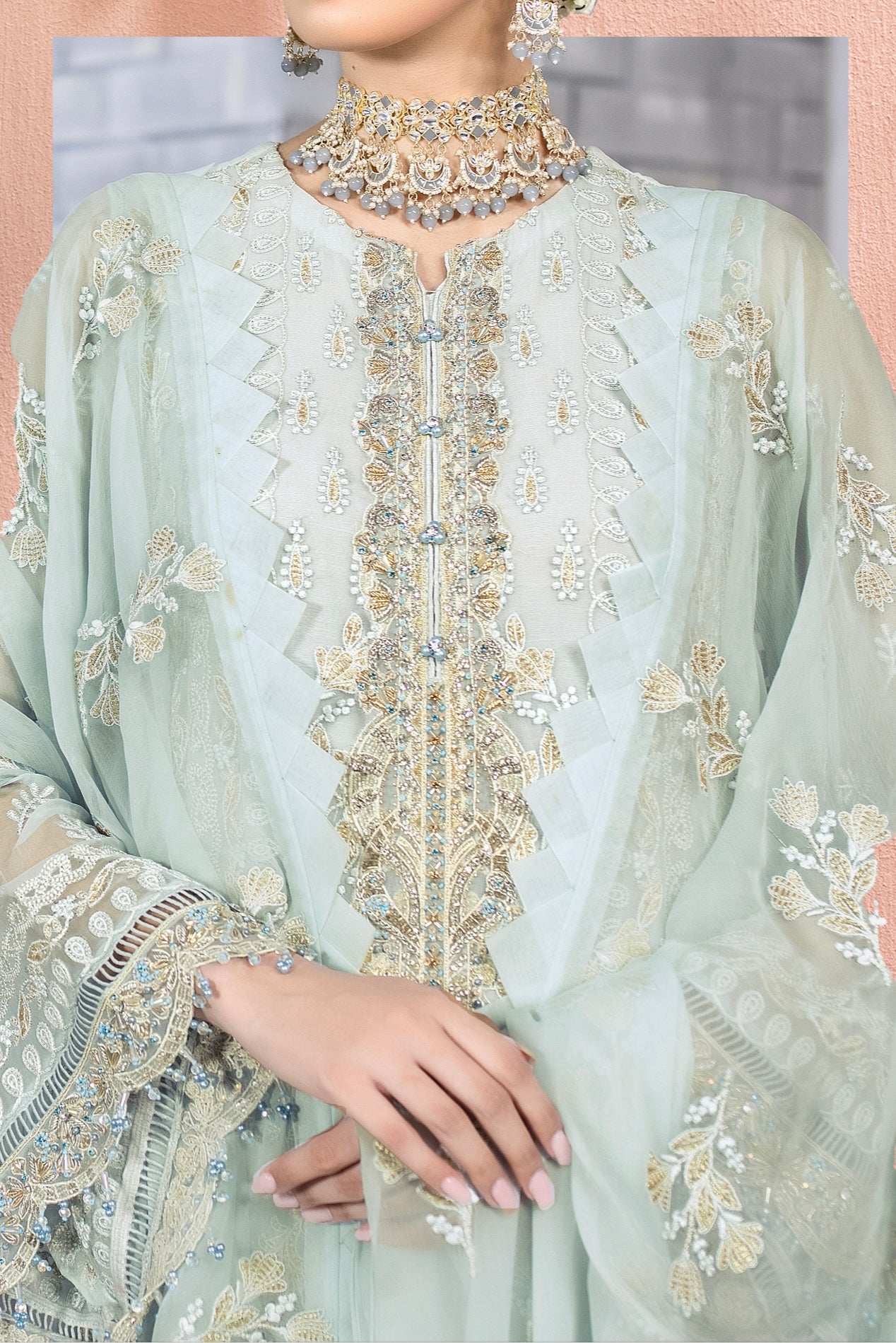 SIMRANS ‘Erica’ | Embroidered Chiffon Readymade | SM641