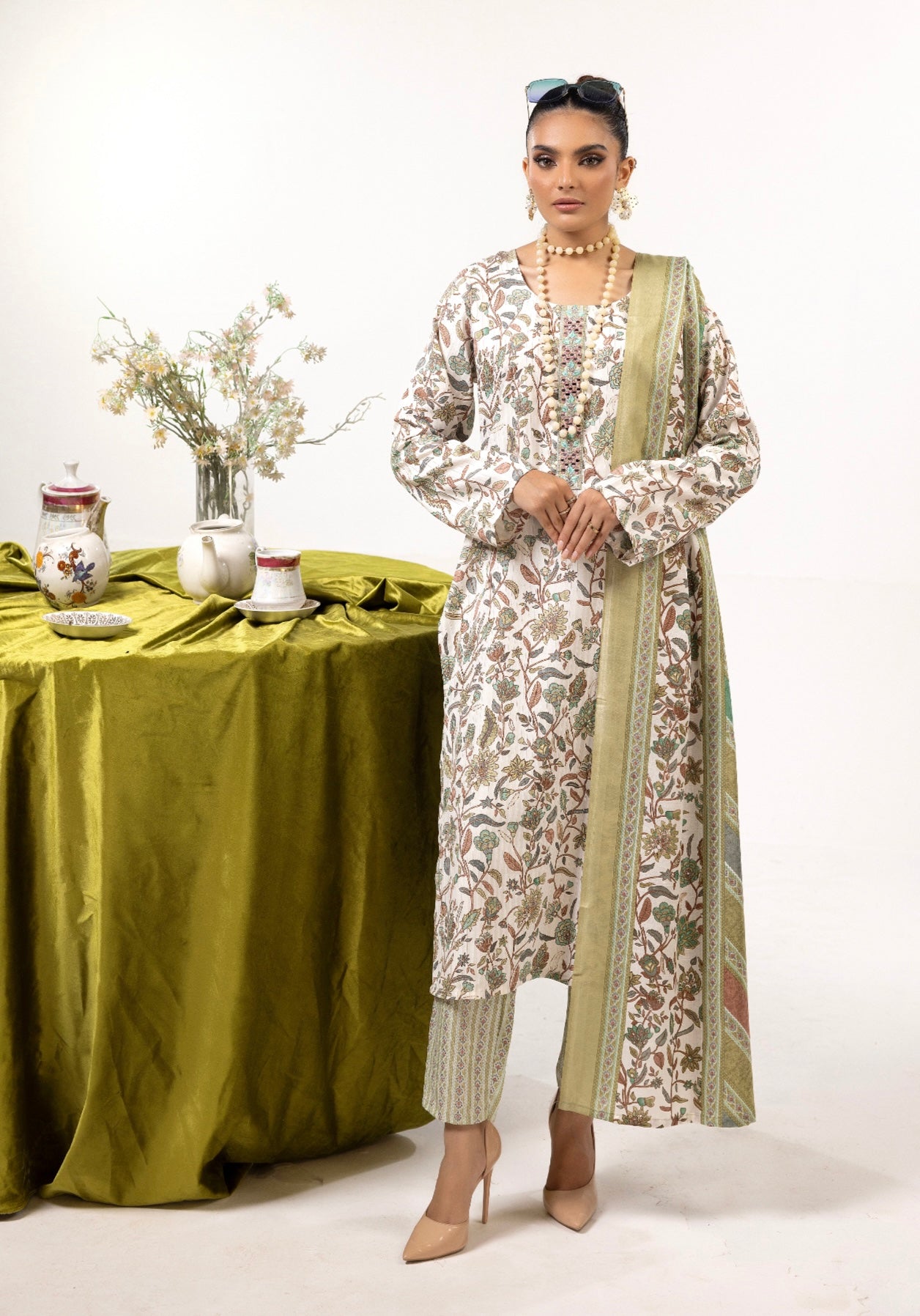 SIMRANS ‘Sana’ | Linen Prints Readymade | SM678