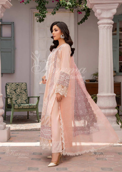 KARMA Collection | Embroidered Cotton Readymade | KMA-1367 (Pink)