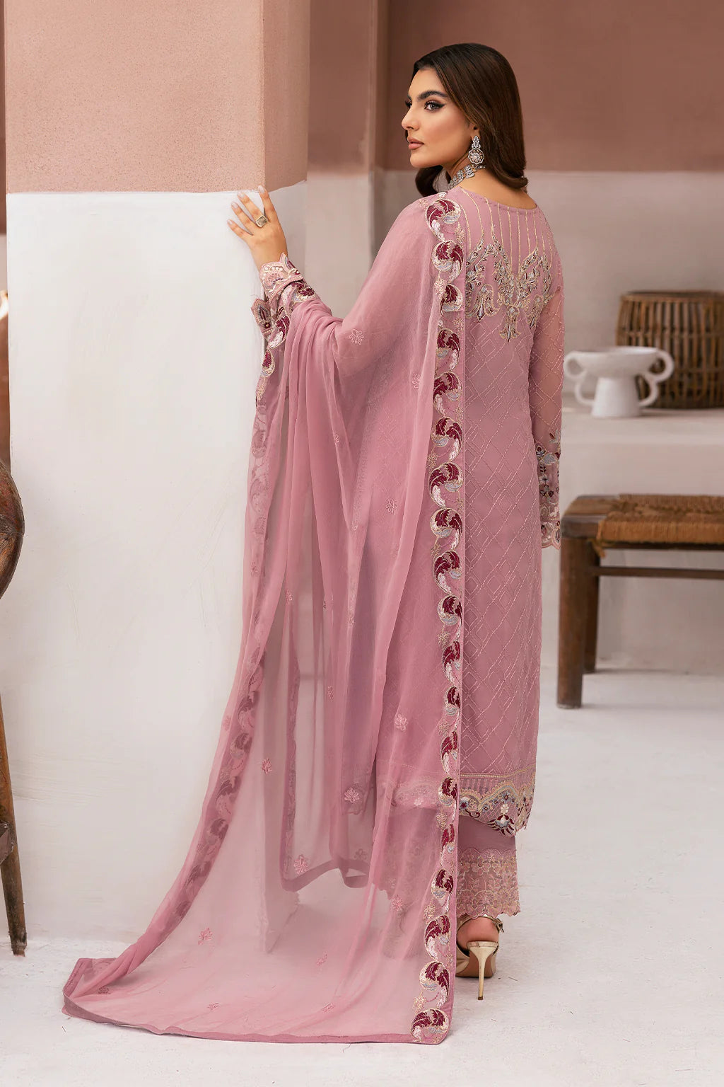 RAMSHA ‘Arzoo’ | Embroidered Chiffon Readymade | U109