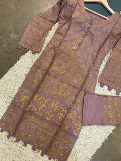 S Creations | Linen Printed 2pc Readymade | SC112 (Purple)