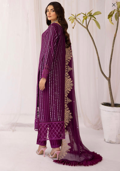 Azure Inspired | Embroidered Chiffon Readymade | SC102 (Purple)