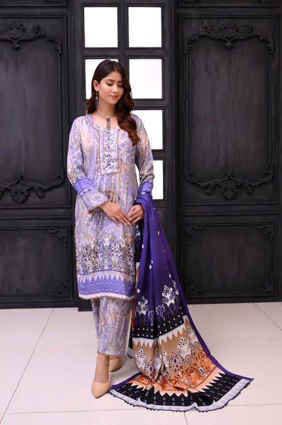 KHADIJAH’S Vol 1 | Embroidered Linen 3pc Readymade | KJ147