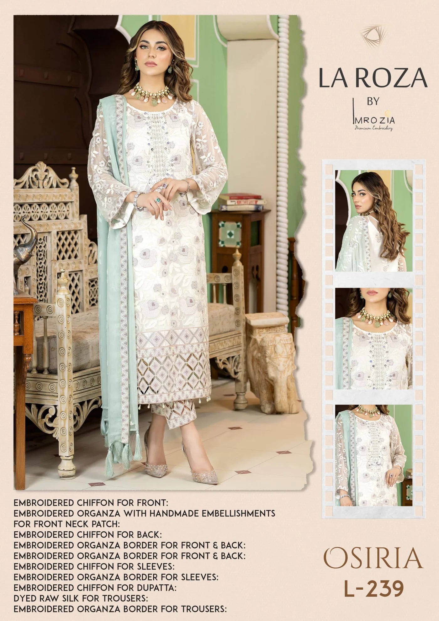 Imrozia ‘La Roza’ Embroidered Chiffon Readymade | NIL04