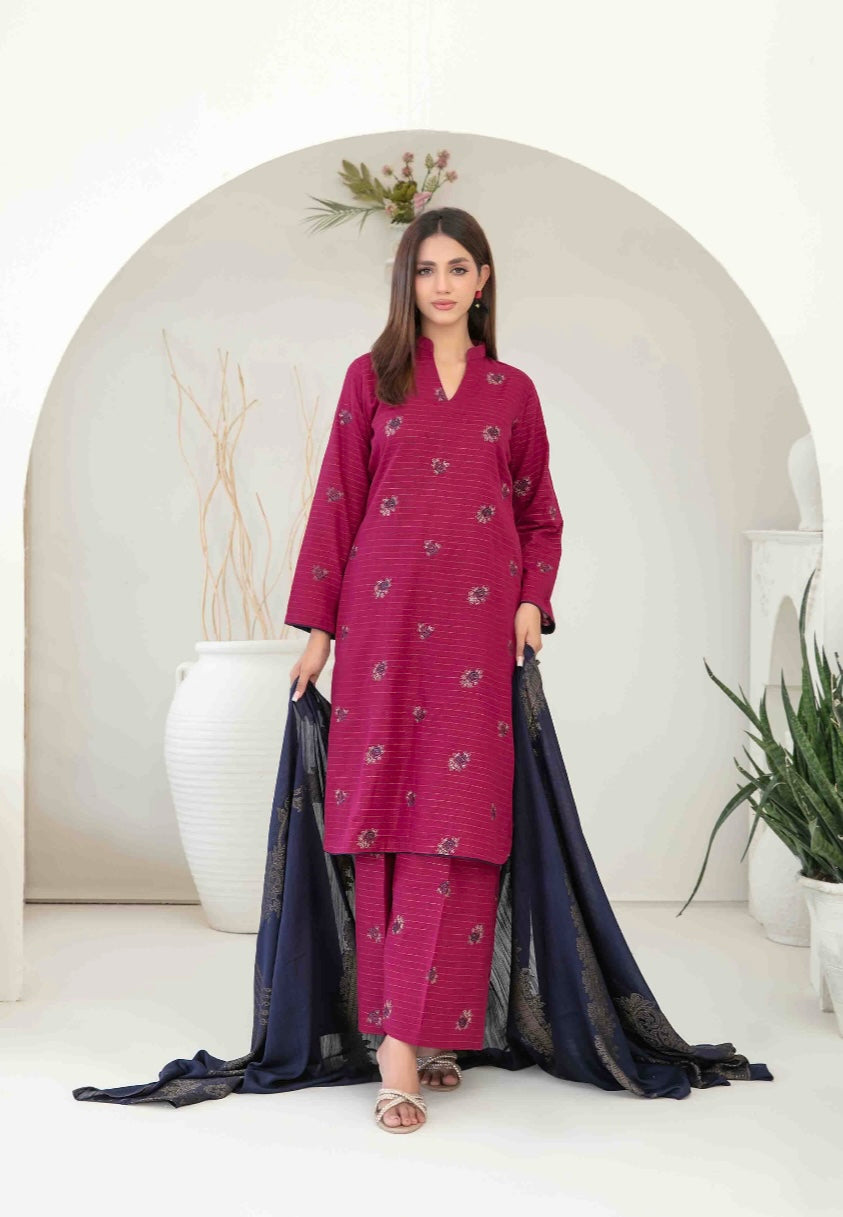 TAWAKKAL ‘Megara’ | Embroidered Khaddar Readymade | D3863