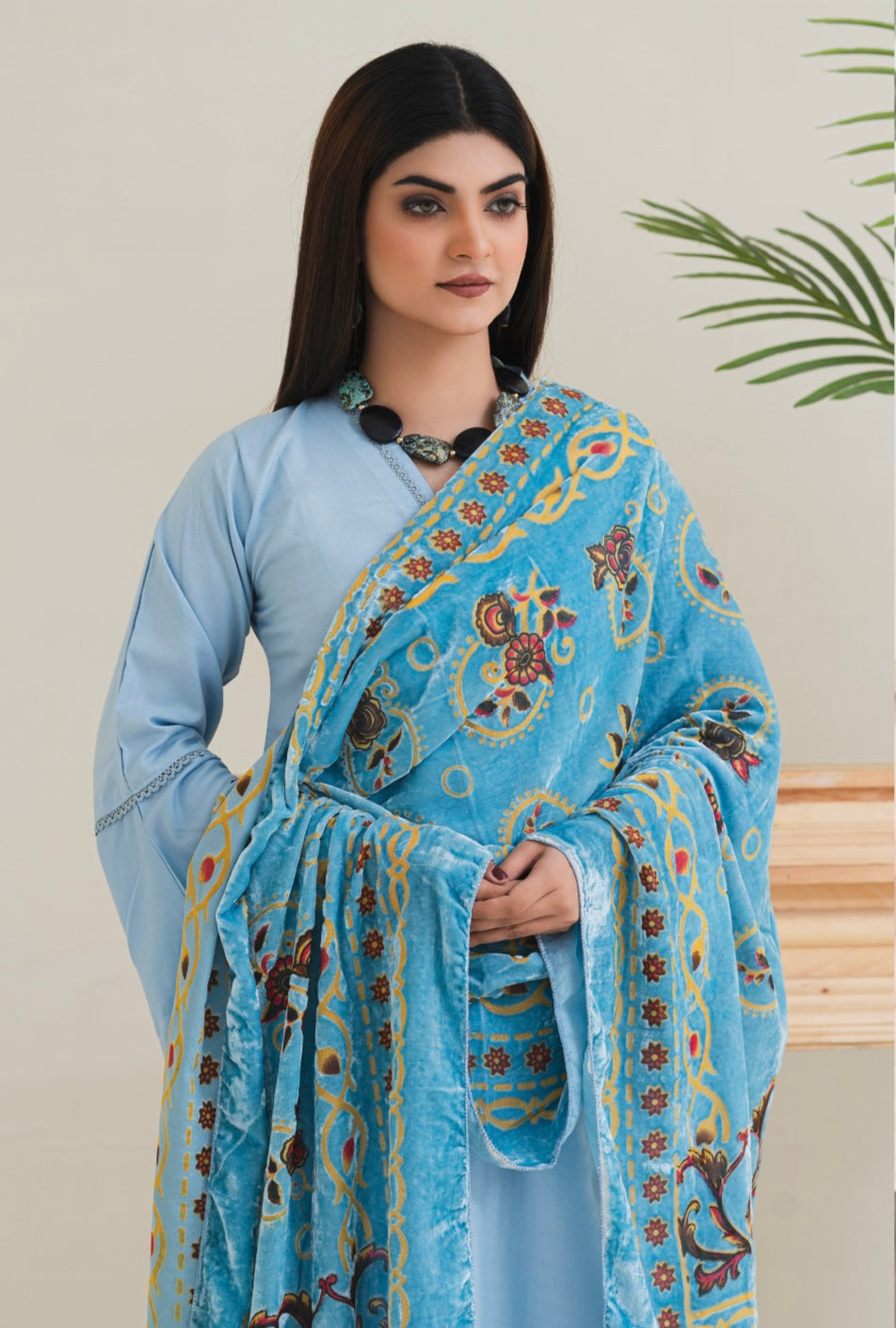 Embroidered Dhanak Palachi Dupatta Readymade | RGZ002