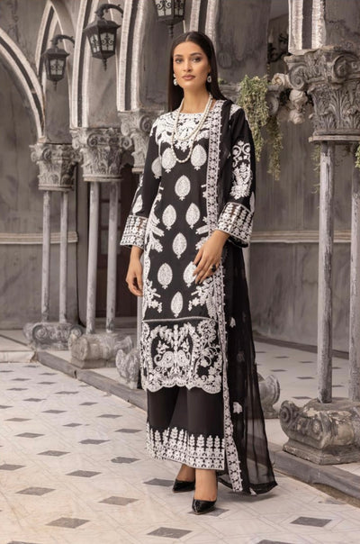 SIMRANS ‘Riwaaz’ | Embroidered Lawn Readymade | SM635 (Black)