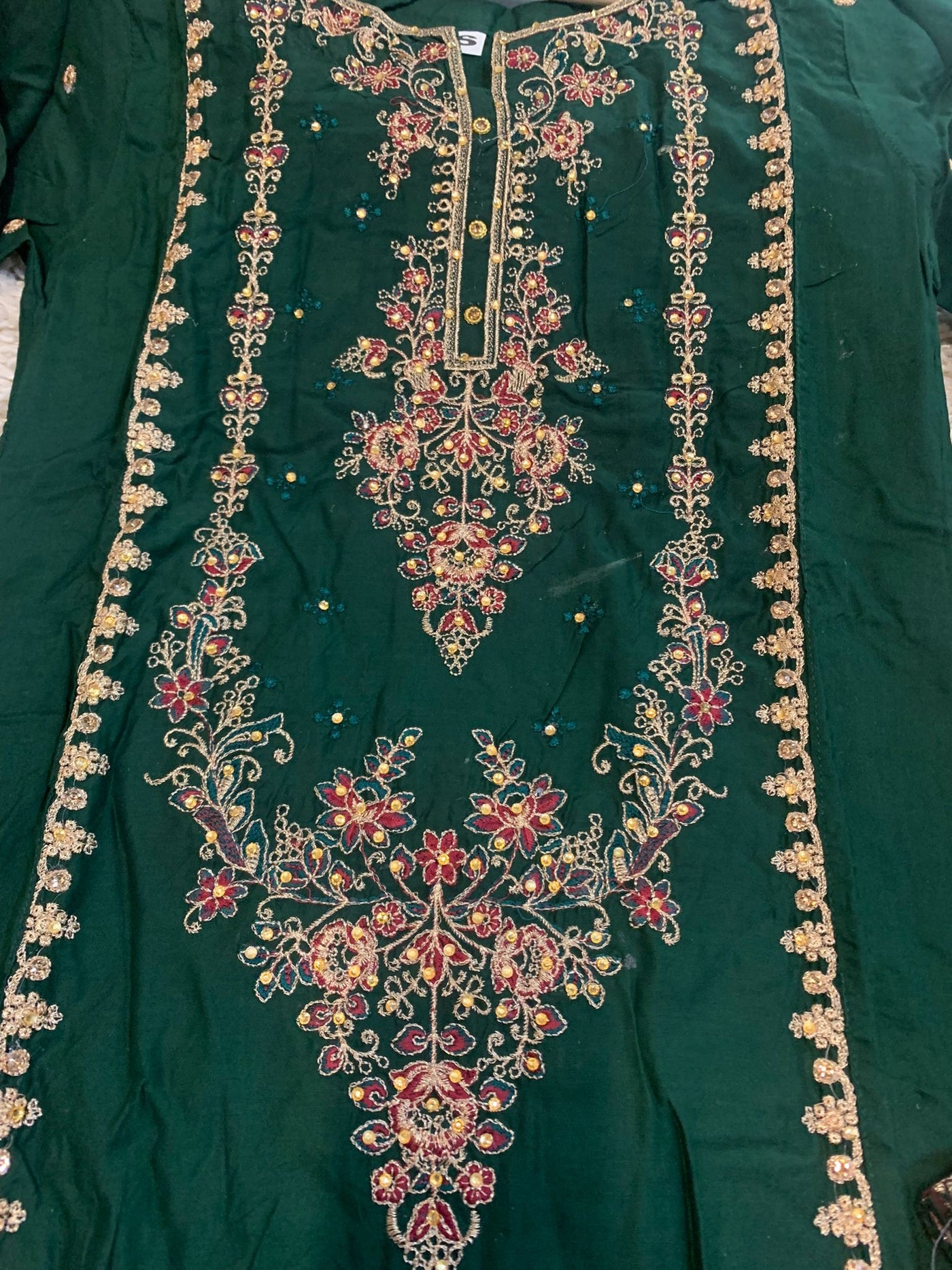 KHADIJAH’S | Embroidered Linen Ready To Wear | KJ073 (Green)