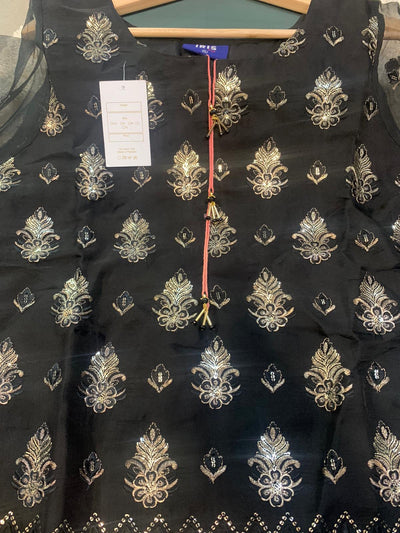 Black Embroidered Chiffon Readymade | NIL30