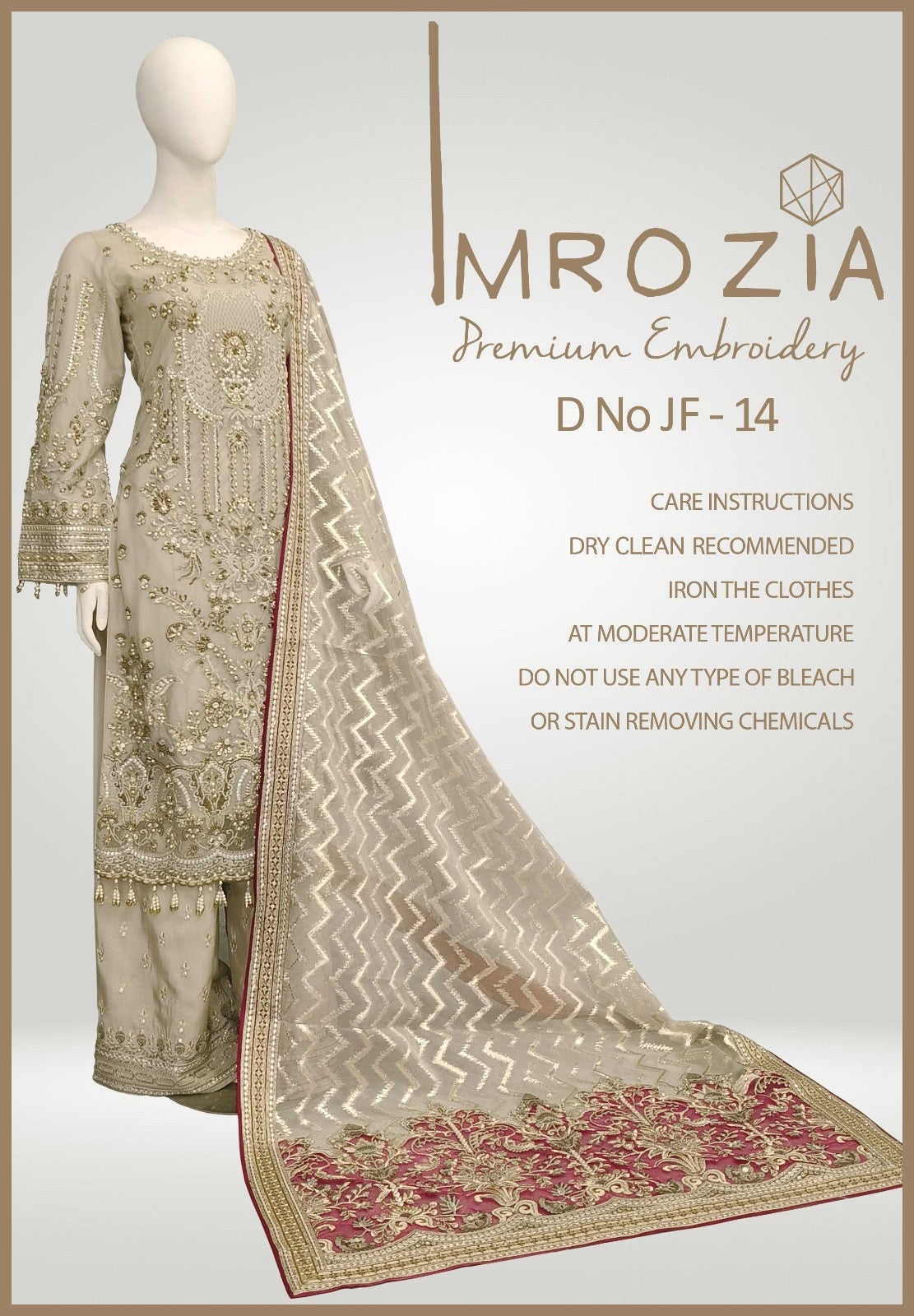 IMROZIA PREMIUM | Embroidered Net Readymade | JF-14