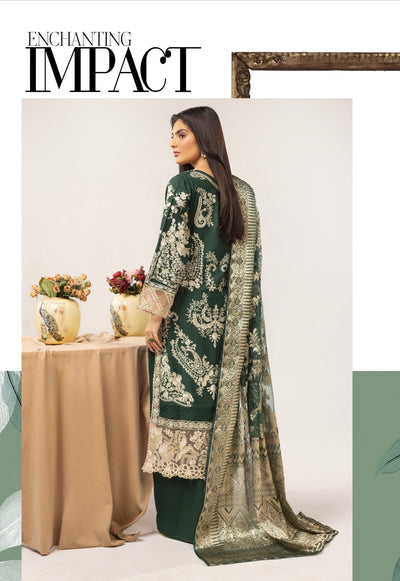 SIMRANS ‘Charisma Lux’ | Embroidered Dhanak Fancy Dupatta Readymade | SM732 (Green)