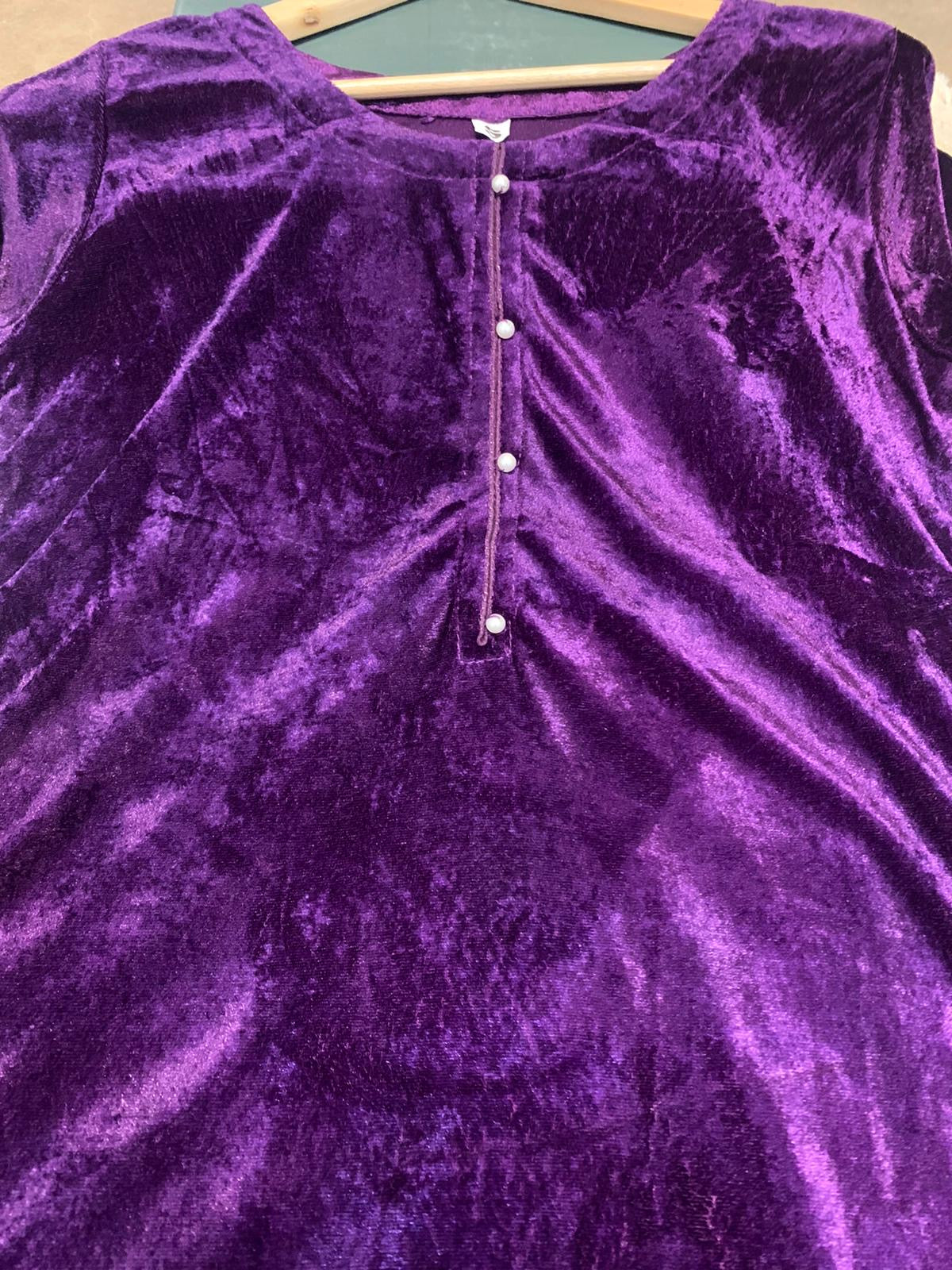 S Creations ‘Hadiya’ | Velvet 2pc Readymade | SC133 (Purple)