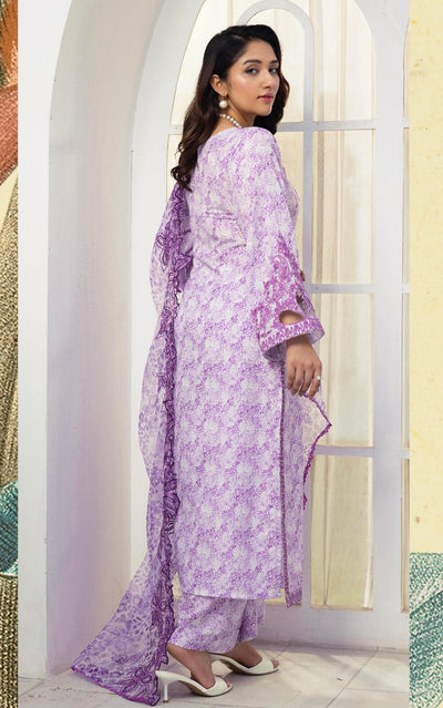 SIMRANS ‘Sawera’ | Embroidered Cotton Mother & Daughter Readymade | SM789 (Purple)