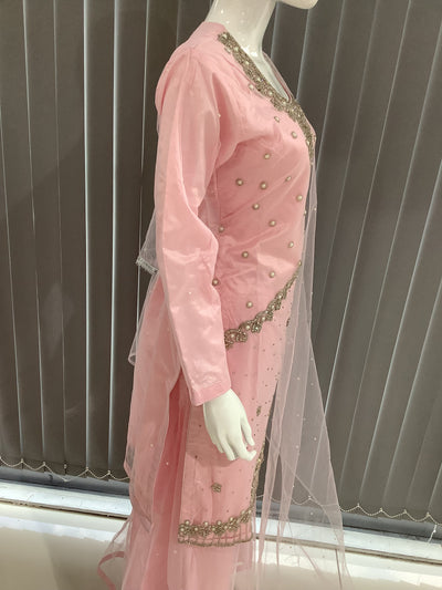 ASHA | Embroidered Hand Work Mother & Daughter Ready To Wear Light Pink | AS69