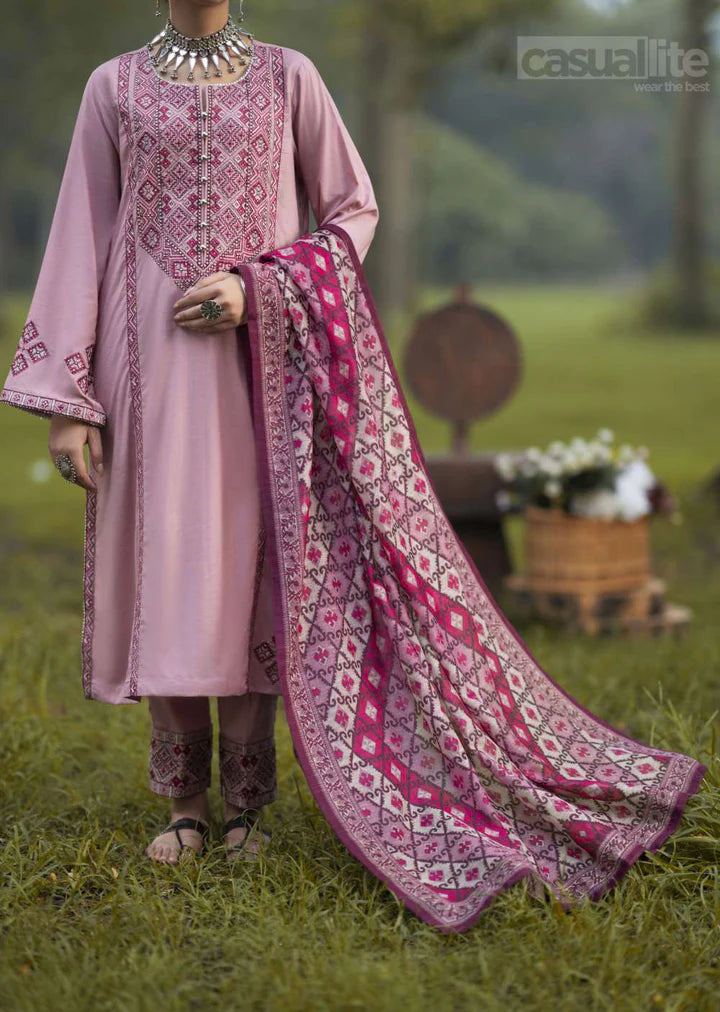 Casuallite ‘Khamoshi’ | Luxury Embroidered Linen Readymade | HT219