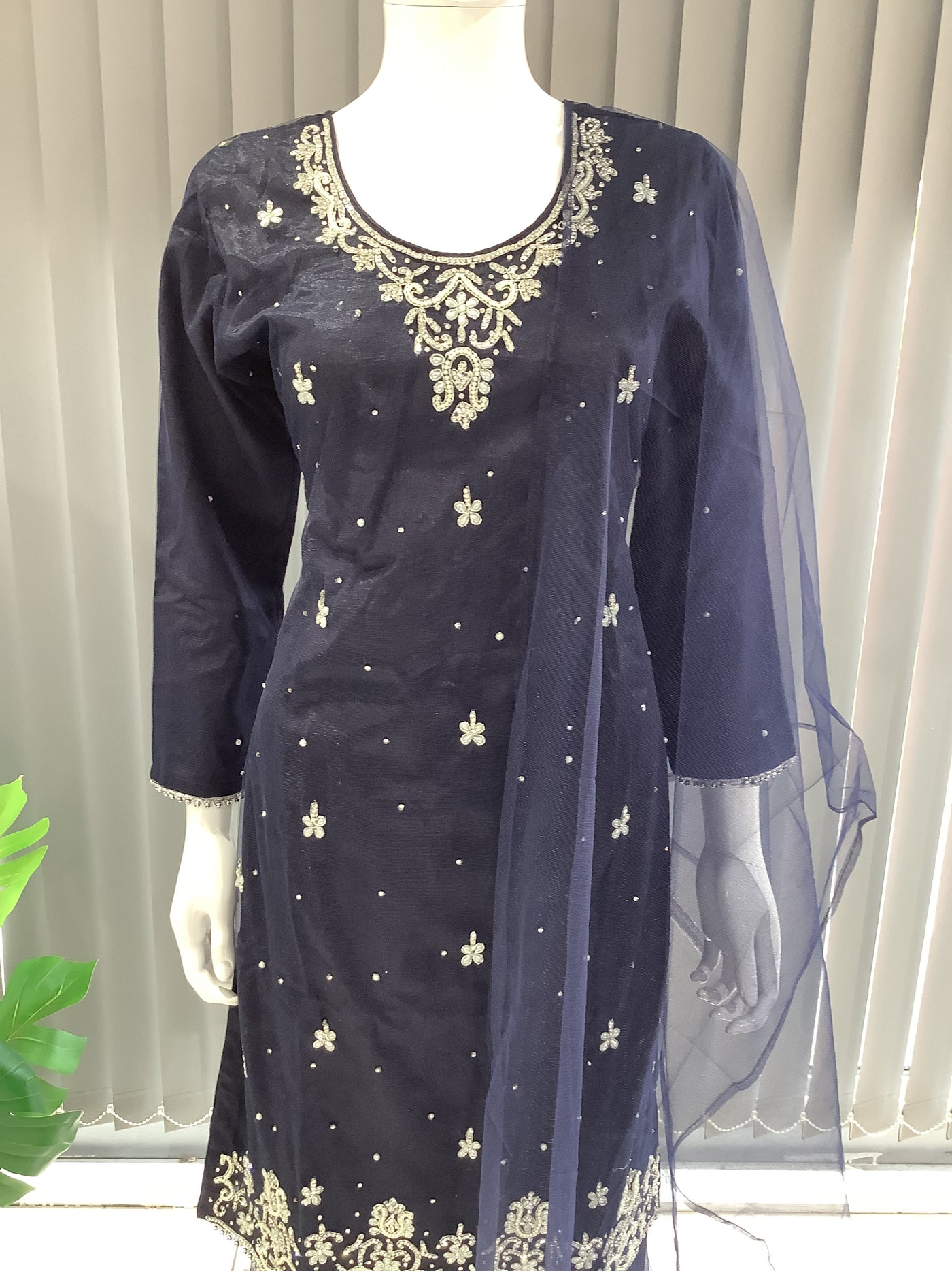 ASHA | Embroidered Hand Work Mother & Daughter Ready To Wear Blue | AS60