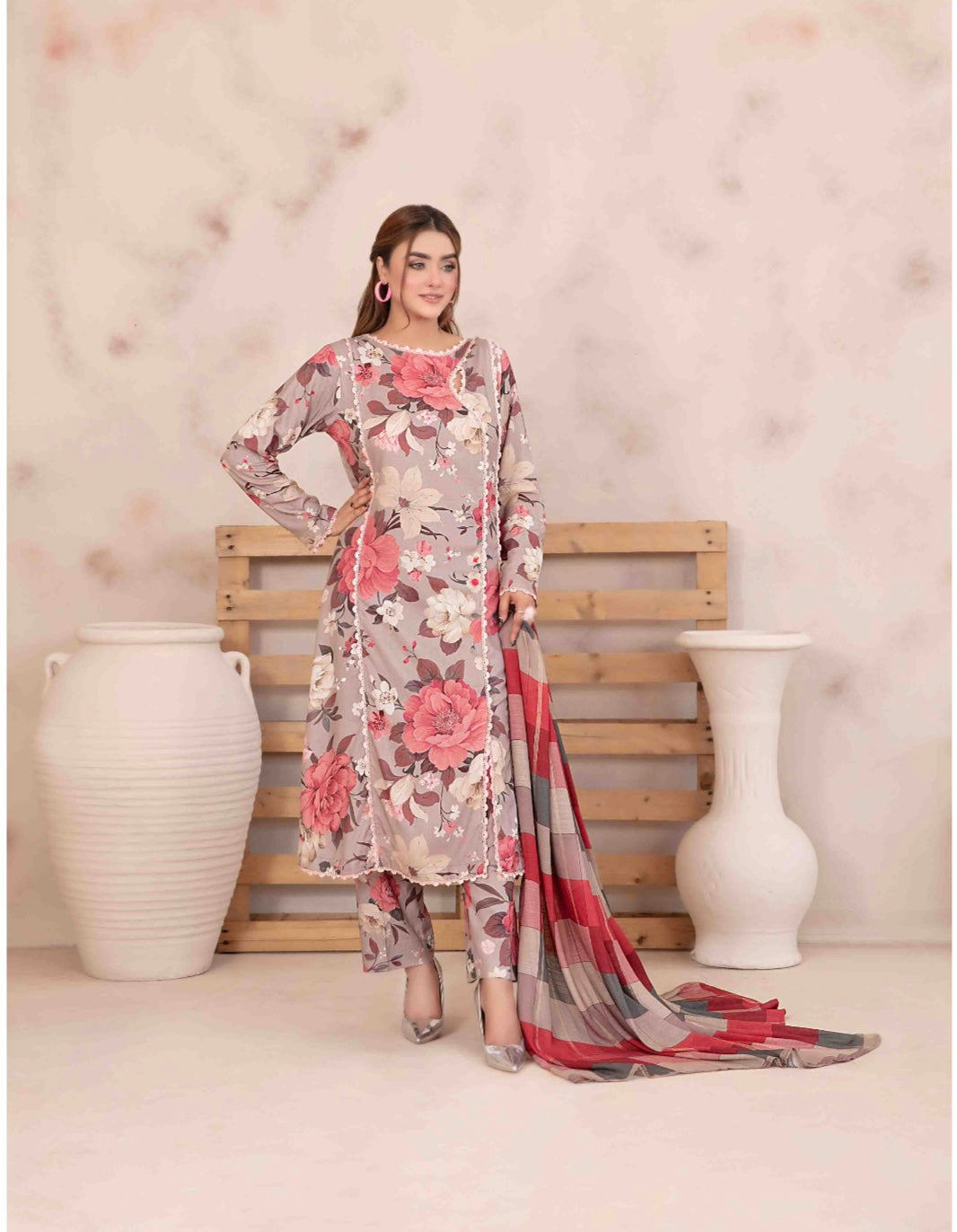 TAWAKKAL ‘Hayma’ | Embroidered Linen Readymade | D3788