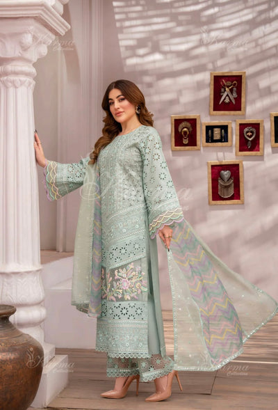 KARMA Collection | Embroidered Cotton Readymade | KMA-1370 (Mint Green)