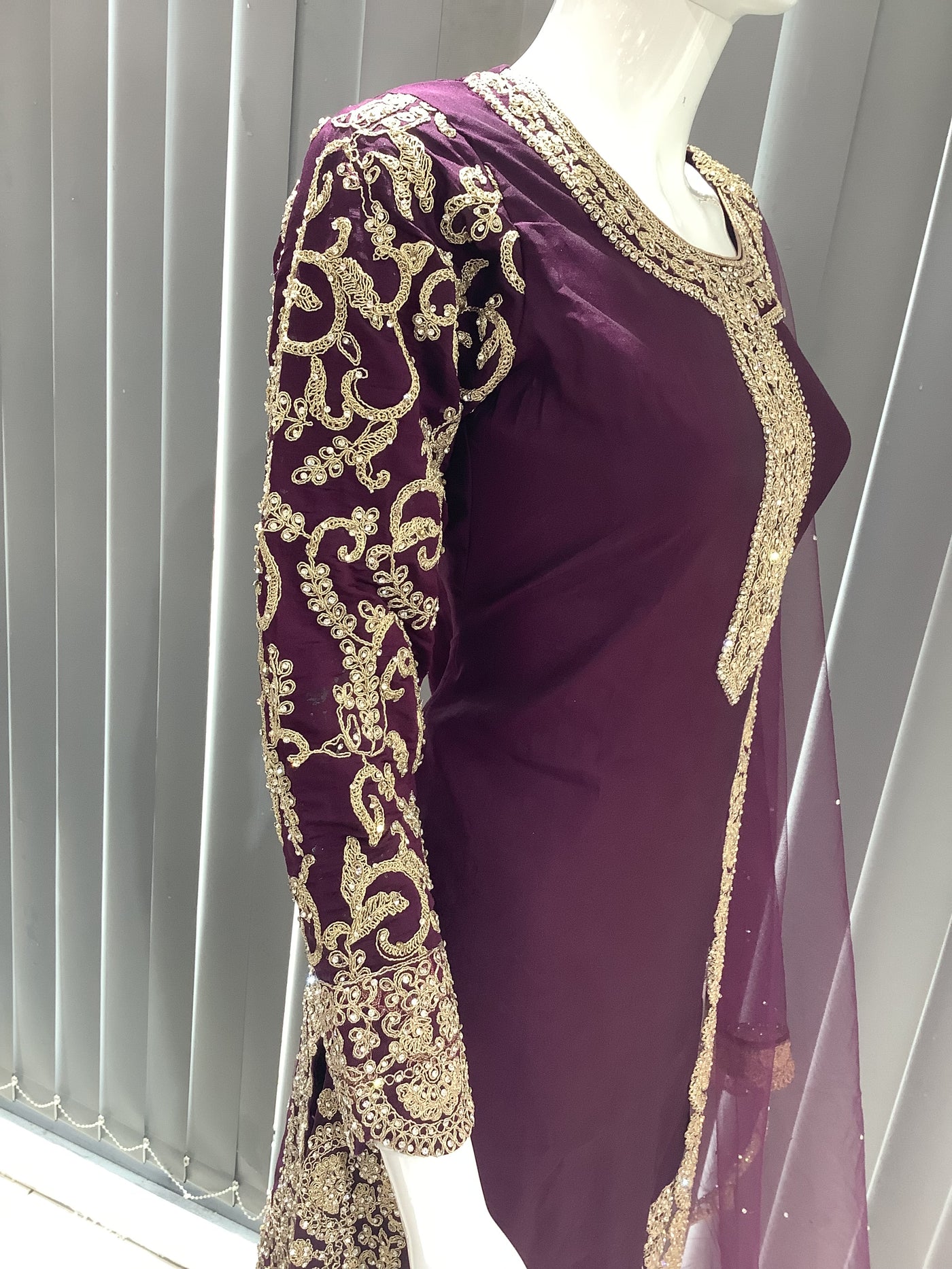 ASHA | Embroidered Dori Work  Ready To Wear Light Purple | AS71