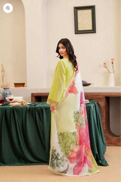 KARMA ‘Kayseria Vol 1’ | Embroidered Cotton Readymade | KC-1422 (Lime)