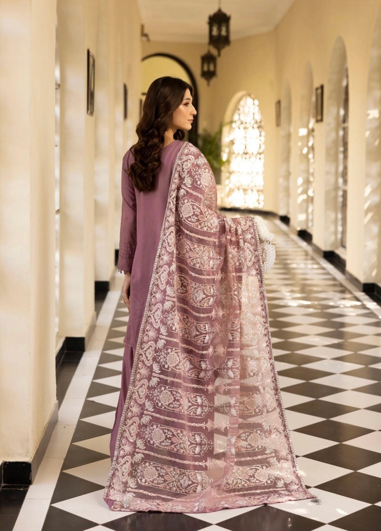 SIMRANS ‘Kaash’ | Embroidered Viscose Mother & Daughter Readymade | SM774 (Dusty Pink)