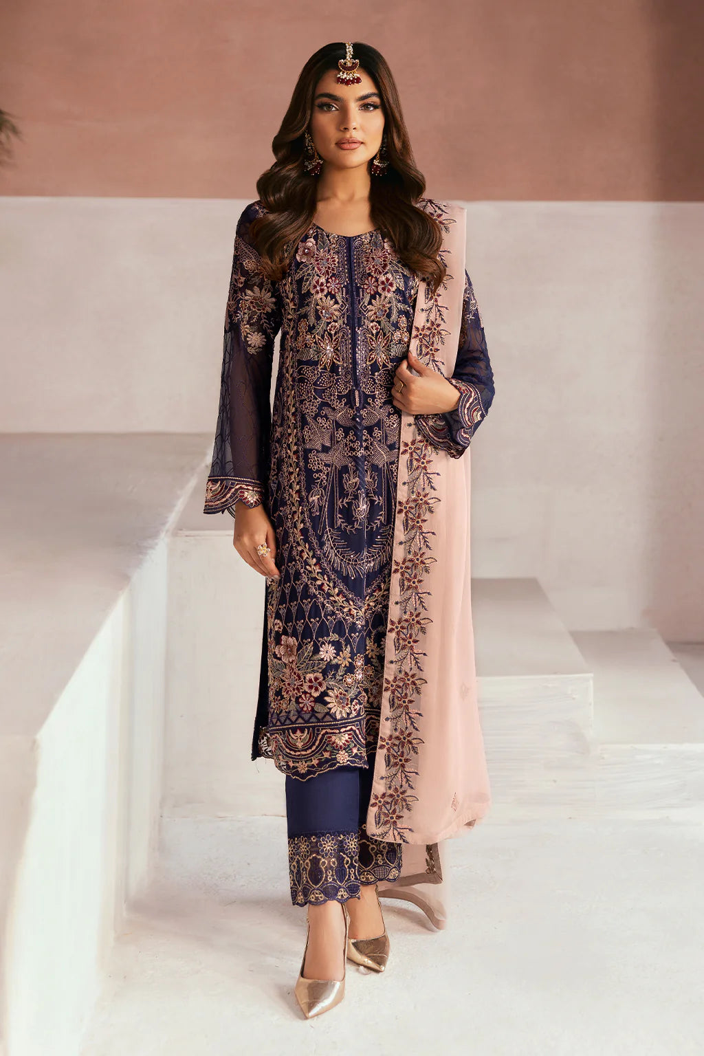 RAMSHA ‘Arzoo’ | Embroidered Chiffon Readymade | U104