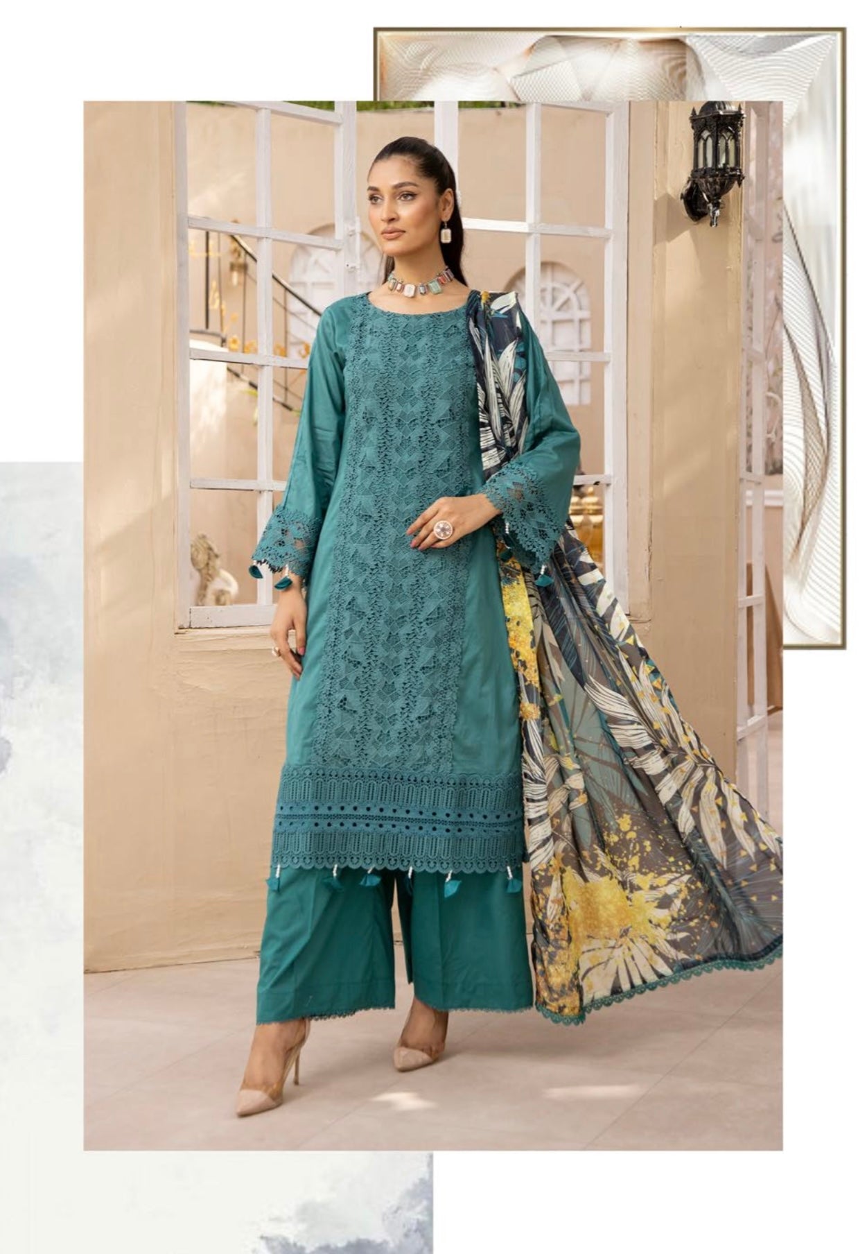 SIMRANS ‘Lawnkari’ | Embroidered Chikankari Readymade | SM592