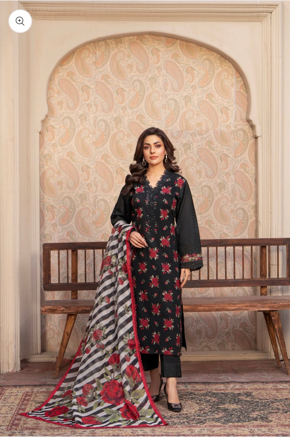 KARMA ‘Kayseria Vol 1’ | Embroidered Cotton Readymade | KC-1420 (Black)