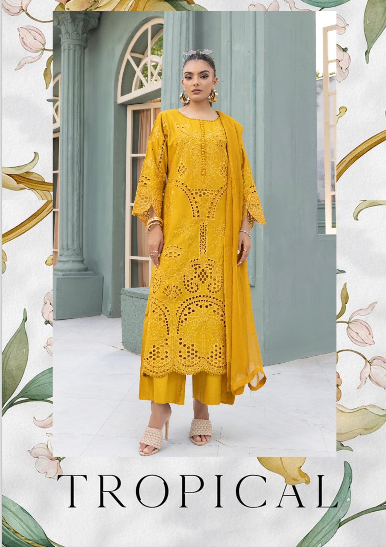 SIMRANS ‘Khoobsurat’ | Embroidered Linenkari Readymade | SM687