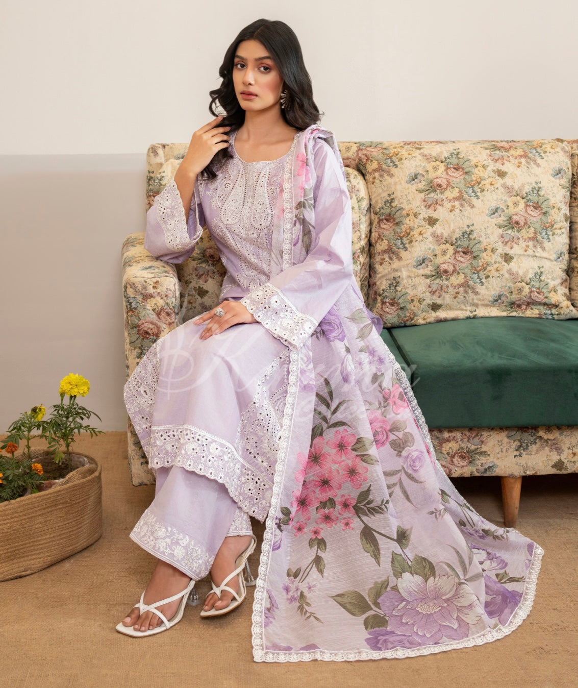 KARMA ‘Kayseria Vol 1’ | Embroidered Cotton Readymade | KC-1417 (Purple)