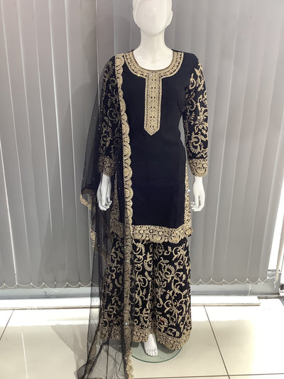 ASHA | Embroidered Dori Work  Ready To Wear Light Black | AS71