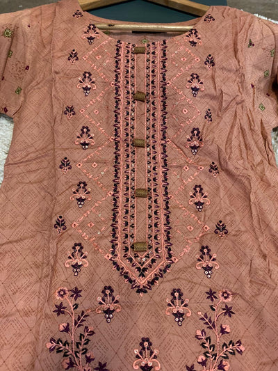 ROSHNI Embroidered Linen 3pc Readymade | HL350