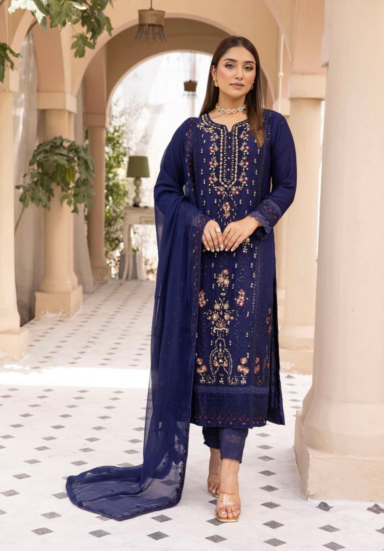 SIMRANS ‘Agha Noor Inspired’ | Embroidered Chiffon Readymade | SM627