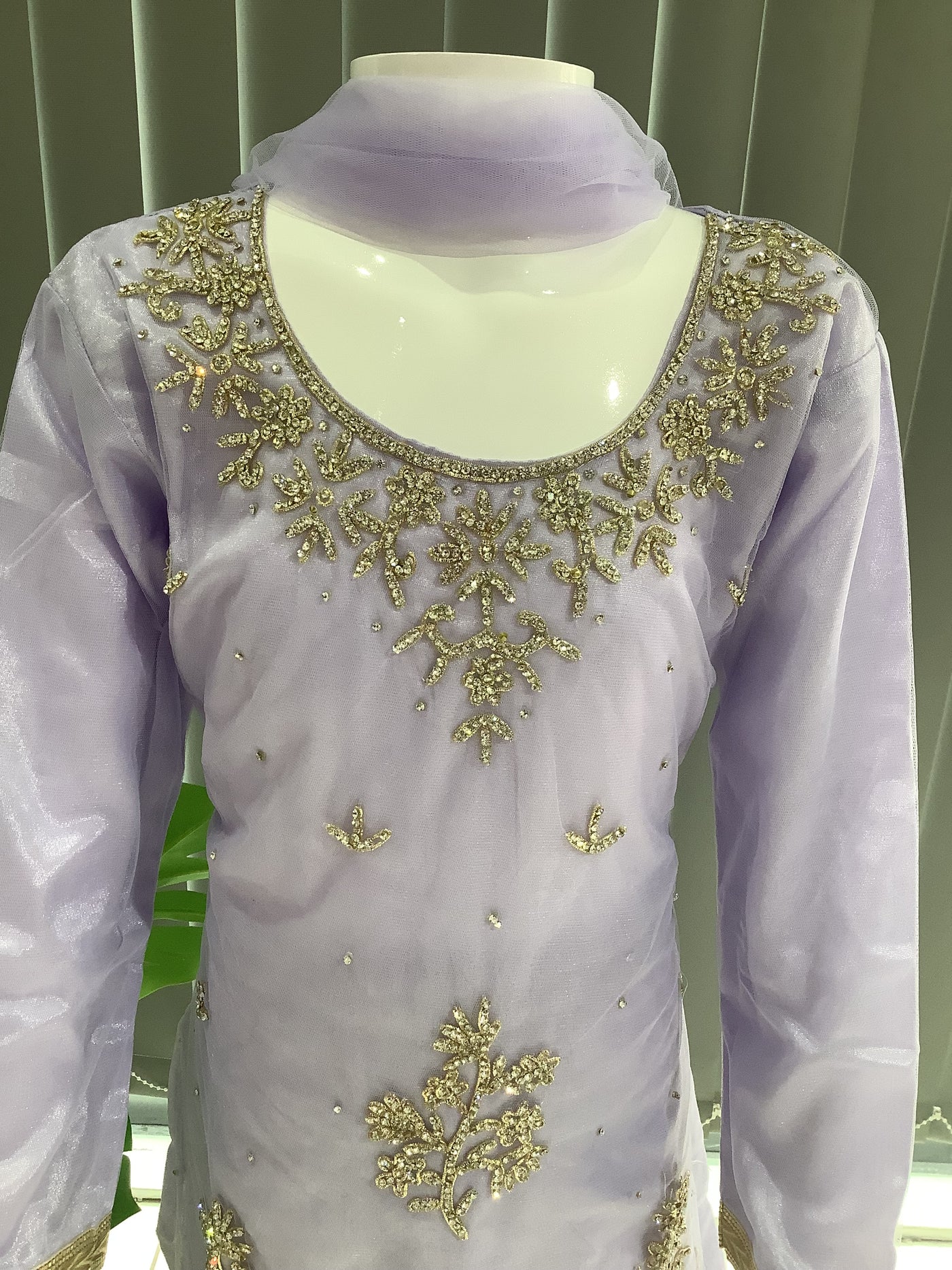 ASHA | Embroidered Hand Work Kids Ready To Wear Lailac| AS61