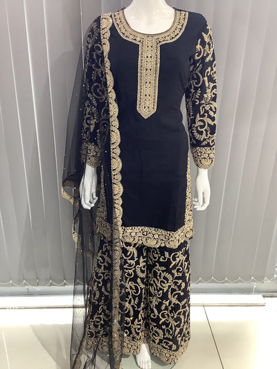 ASHA | Embroidered Dori Work  Ready To Wear Light Black | AS71