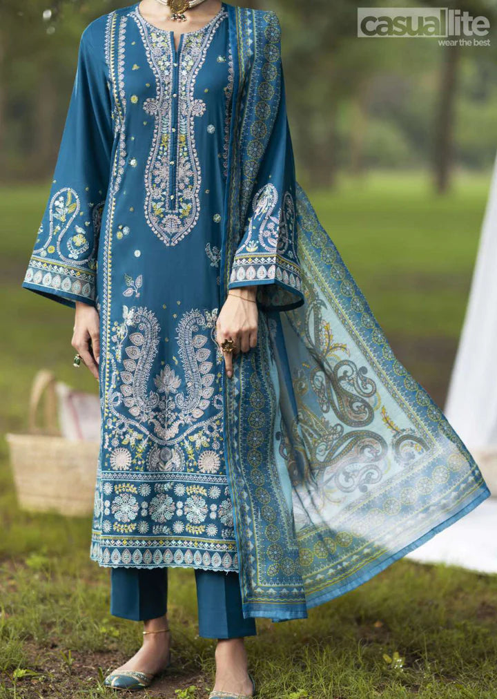 Casuallite ‘Khamoshi’ | Luxury Embroidered Linen Readymade | HT216