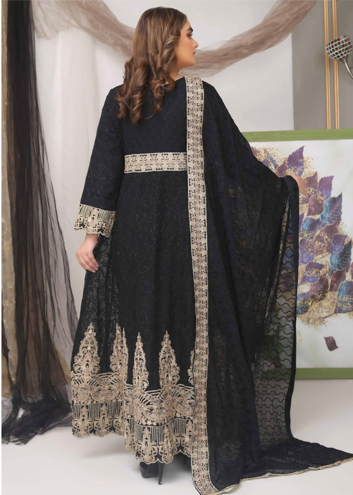 KHADIJAH’S | Chiffon Embroidered Frock Readymade | KJ115