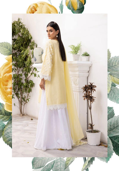 SIMRANS ‘Image’ | Embroidered Chikenkari Shararah Readymade | SM571 (Yellow)