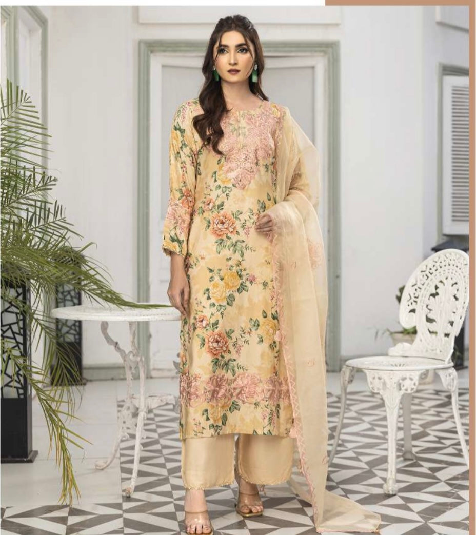 SIMRANS ‘Bahaar Vol 2’ | Embroidered Linen Readymade | SM755