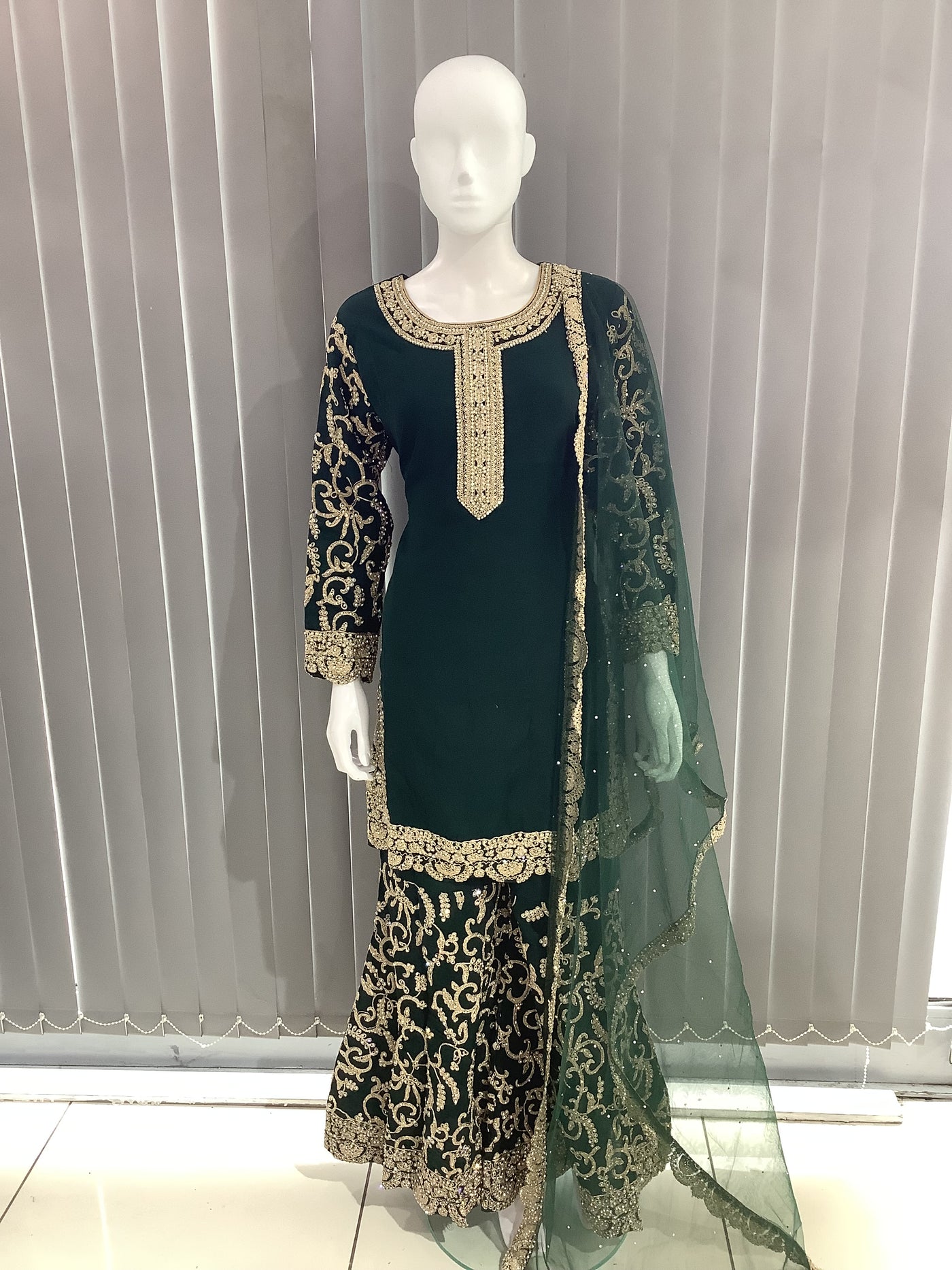 ASHA | Embroidered Dori Work  Ready To Wear Light Green | AS71