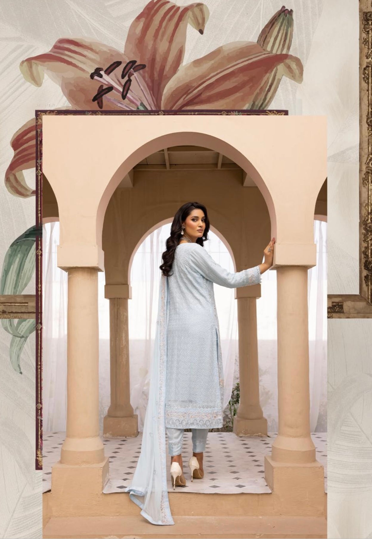 SIMRANS ‘Agha Noor Inspired’ | Embroidered Chiffon Readymade | SM626