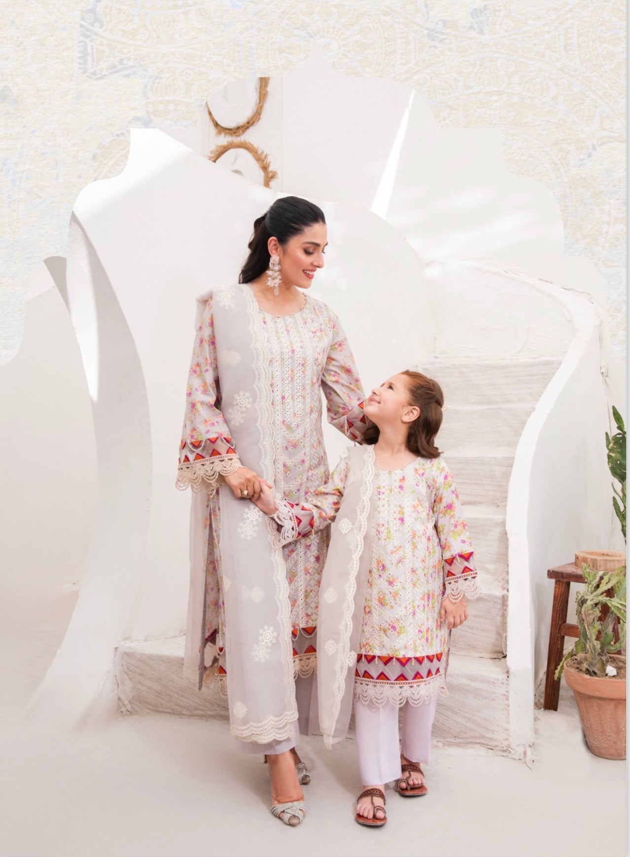 ALLY’s ‘Ayeza Khan’ | Embroidered Chikankari Mother & Daughter Readymade  | AL441