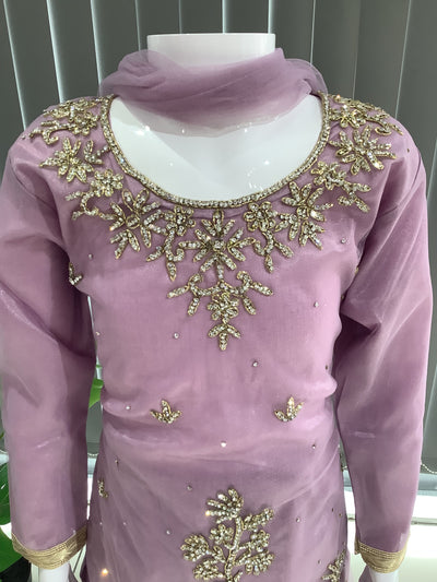 ASHA | Embroidered Hand Work Kids Ready To Wear Pink | AS61