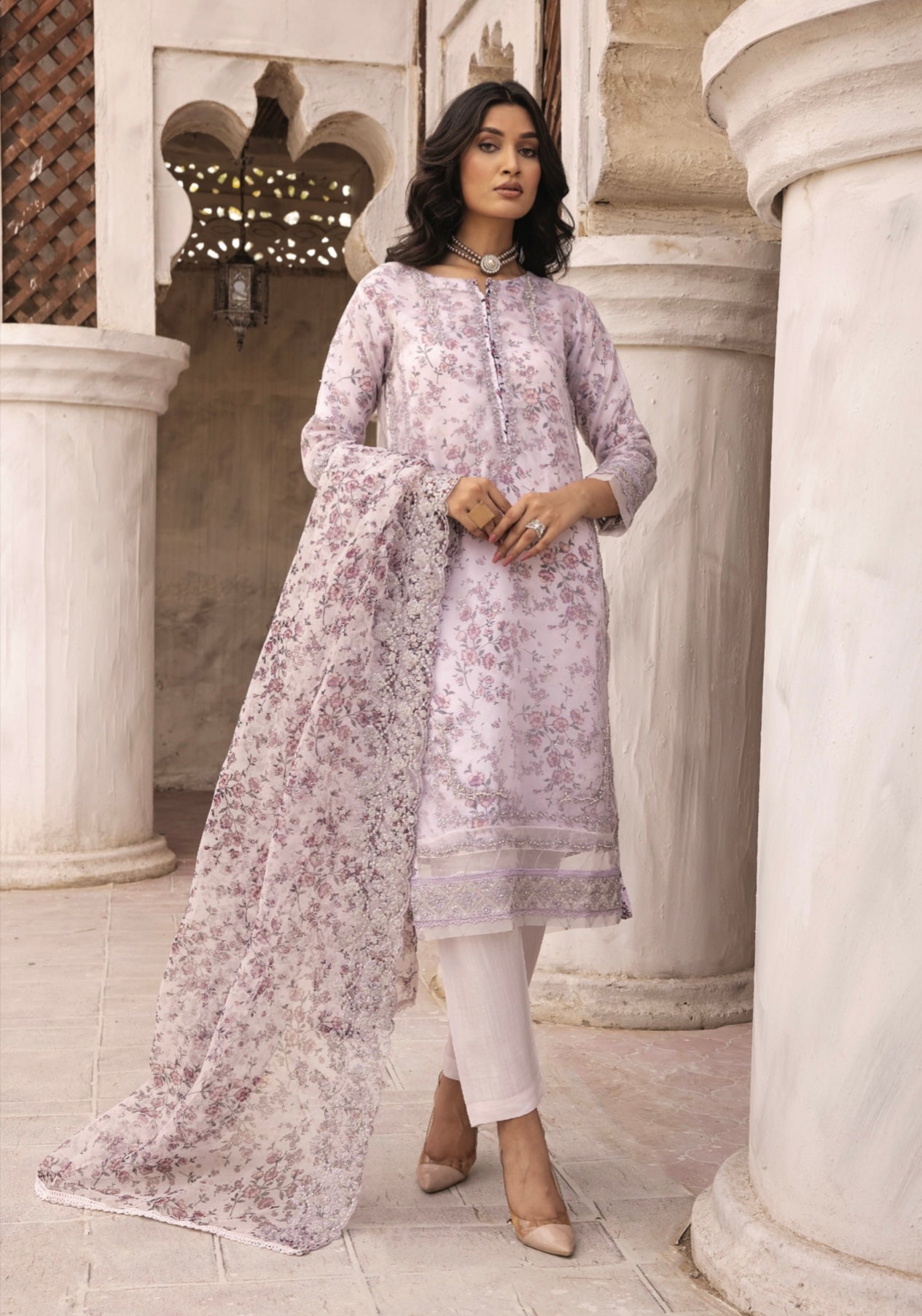 SIMRANS ‘Khaddi Lux’ | Embroidered Organza 3pc Readymade | SM654