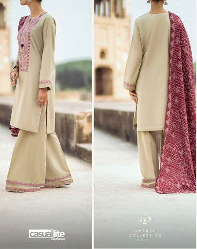 Casuallite ‘Dayaar’ | Luxury Embroidered Dhanak Readymade | HT240