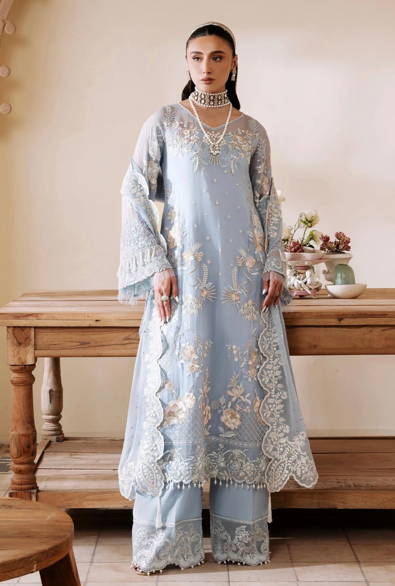 IMROZIA|SERENE PREMIUM ‘Muse’ | Embroidered Chiffon Readymade | S-1078