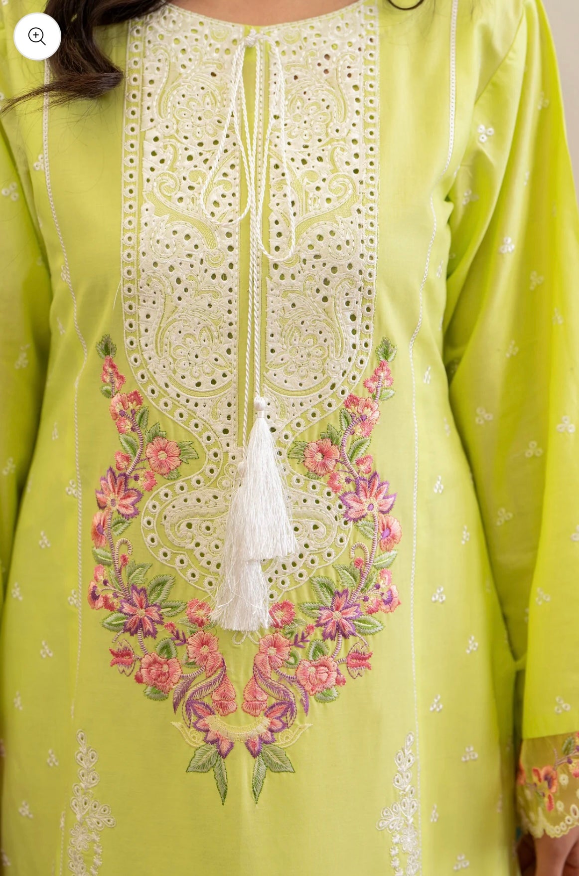 KARMA ‘Kayseria Vol 1’ | Embroidered Cotton Readymade | KC-1422 (Lime)