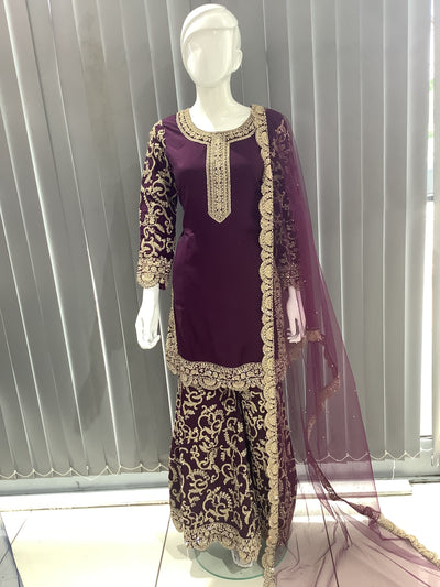 ASHA | Embroidered Dori Work  Ready To Wear Light Purple | AS71